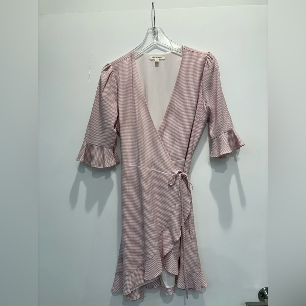 First Monday Mini Dress Pink&White Squares